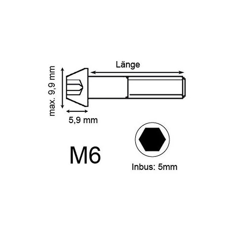 Titan Schrauben - Innensechskant Konischer Kopf - Schwarz 2 Titan Schrauben - Innensechskant Konischer Kopf - Schwarz – Bild 2