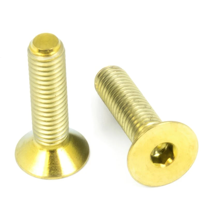Titan Schrauben - Innensechskant Senkkopf - Gold Nitriert 1 Titan Schrauben - Innensechskant Senkkopf - Gold Nitriert