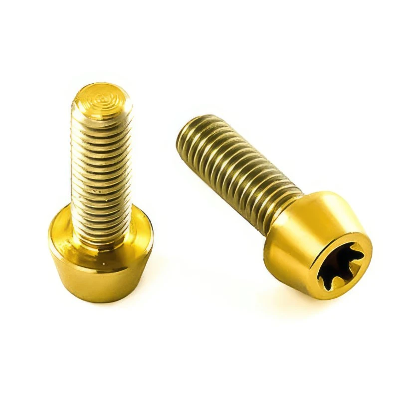 Titan Schrauben - Torx Konischer Kopf - Gold Nirtiert 1 Titan Schrauben - Torx Konischer Kopf - Gold Nirtiert